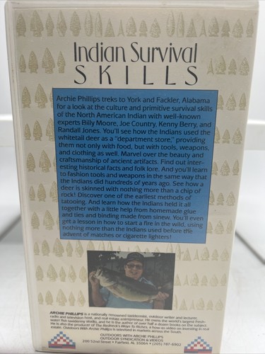 VINTAGE Outdoors With Archie Phillips VHS Indian Survival Skills #32 - Picture 2 of 4