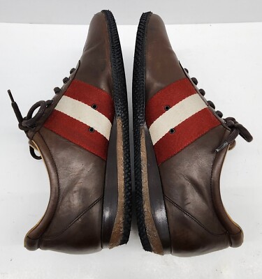 BALLY スイス製 金具装飾 深みブラウンレザー EU39 革底 しなやか質感 スイス製 BALLY バリー ウイングチップシューズ 9 1/2B(26.5