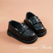 1/6 1/4 BJD Doll PU Leather Shoes Student Suit Shoes Round-toe All-match Black