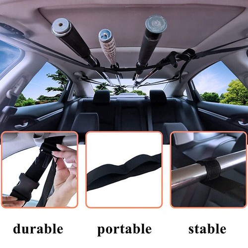 2x Car Fishing Rod Strap Vehicle Rod Carrier Storage Net Fishing Pole Holder SUV - Picture 4 of 12