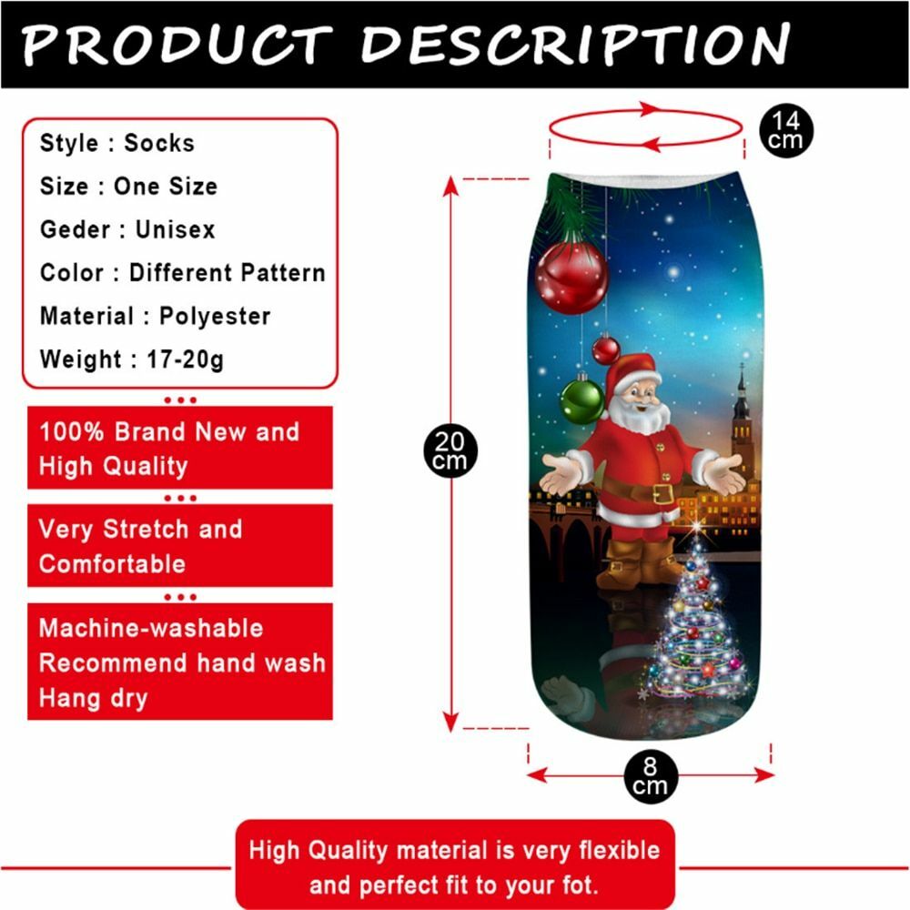 Christmas Cotton Socks Xmas Gifts Christmas Decorations Warm Gifts For Family - Picture 2 of 47