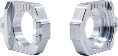 Works Connection Elite Axle Blocks-Kawasaki-KX 250/450F-2004-2025-Silver