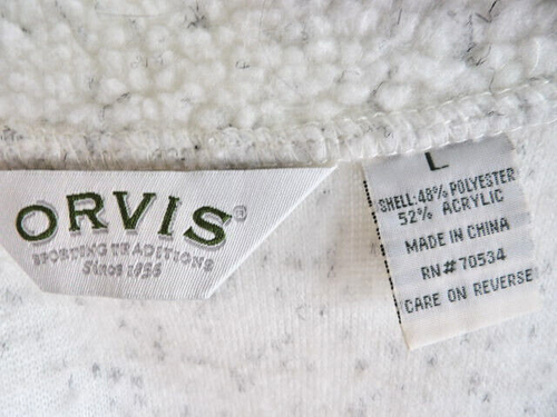 Orvis Faux Sherpa Ladies Womans Zip Front Vest, Pockets, Large, Oatmeal - Picture 7 of 13