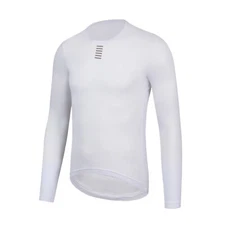 Unisex Long Sleeve Cycling Base Layer – Quick Dry Bike Shirt Black/White