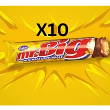 MR BIG CHOCOLATE CANDY BARS CADBURY 60g MADE IN CANADA- x10 BARS