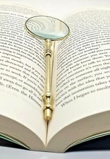 Brass magnifier, Mini hand magnifier for bookmark, Handheld magnifier.
