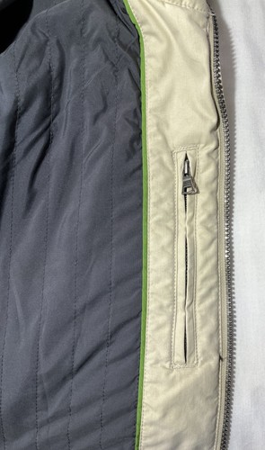 Banana Republic Jacket Mens Small Off White Long Full Zip Multiple Pocket - Picture 10 of 21