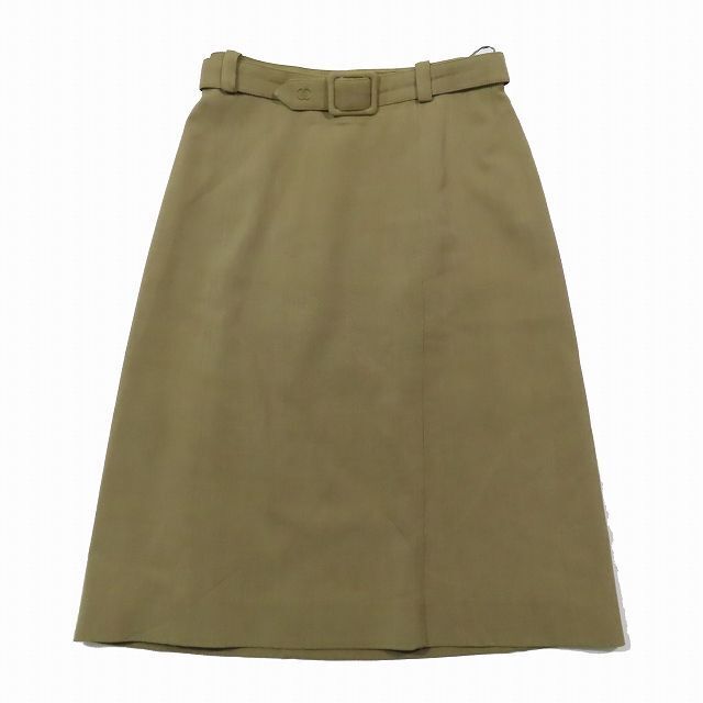 Chanel Khaki Beige Tight Skirt Size 34 XS Coco Mark Logo Chanel Khaki Beige Tight Skirt Size 34 XS Coco Mark Logo