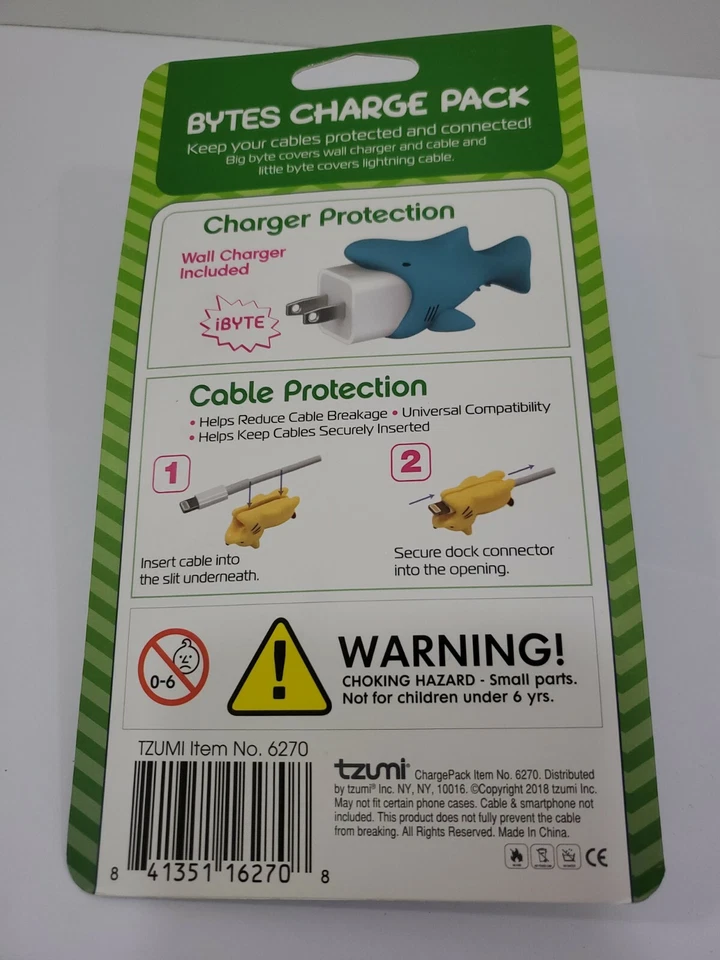 tzumi Cord Bytes Charge Pack Cable Protector & Adapter - Blue Mouse (6270) - Image 4 of 4