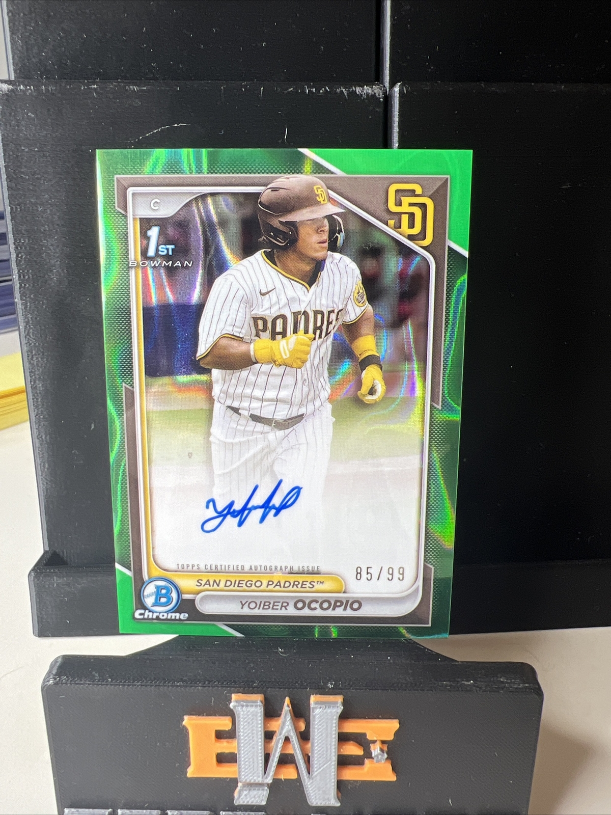 2024 Bowman Chrome 1st Yoiber Ocopio Green Lava Refractor Auto /99 #CPA-YO