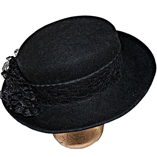 Henry Pollak Vintage 100% wool ? Hat? Vintage Henry Pollak Black 100% Wool cap hat Women main image 4