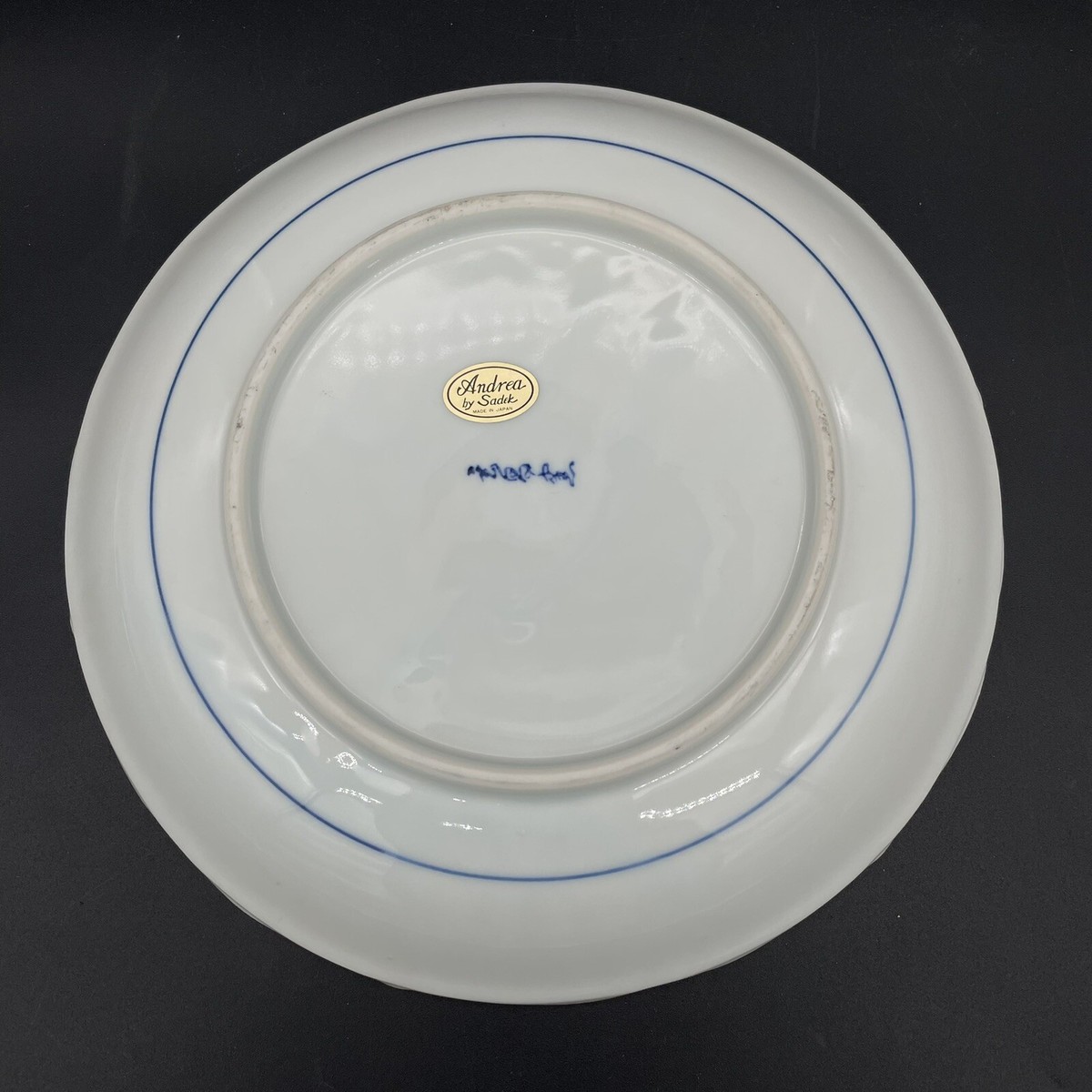 Vintage Japanese Arita-Yaki Porcelain Blue White Bird Flower Plate