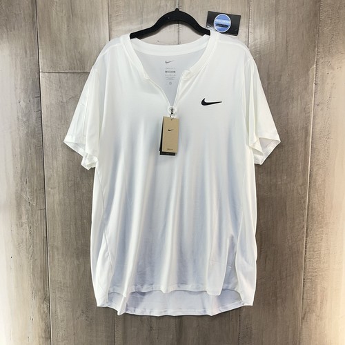 Nike Court Dri-Fit Advantage Herren Tennis 1/4 Zip Shirt weiß XXL Slim DD8321-100