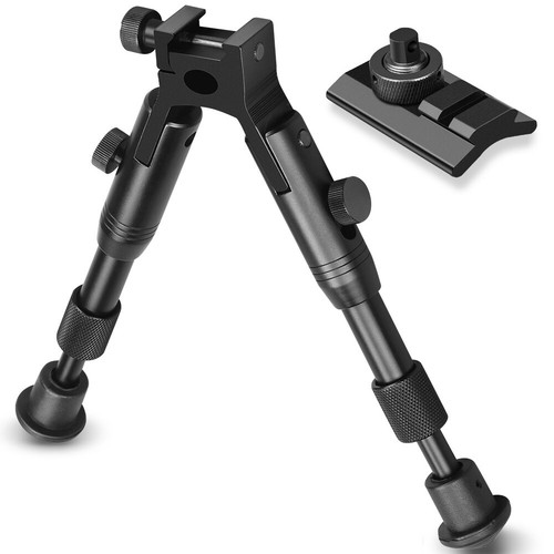 Tactical Compact Spring Return Hunting Rifle 6 Inch Bipod Picatinny Rail Mount - Picture 6 of 16