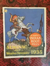 Vintage 1935 Hang Me Up Dr. Morse's Indian Root Pills Almanac Weather Forecaster