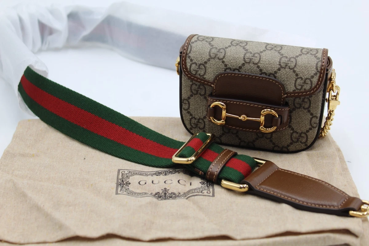 Gucci Horsebit 1955 Mini Top Handle Bag In GG Supreme & Brown