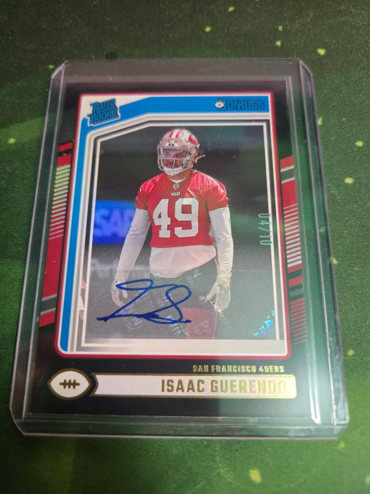 2024 Panini Donruss Isaac Guerendo Rated Rookie Auto Black 04/10 49ers 🏈