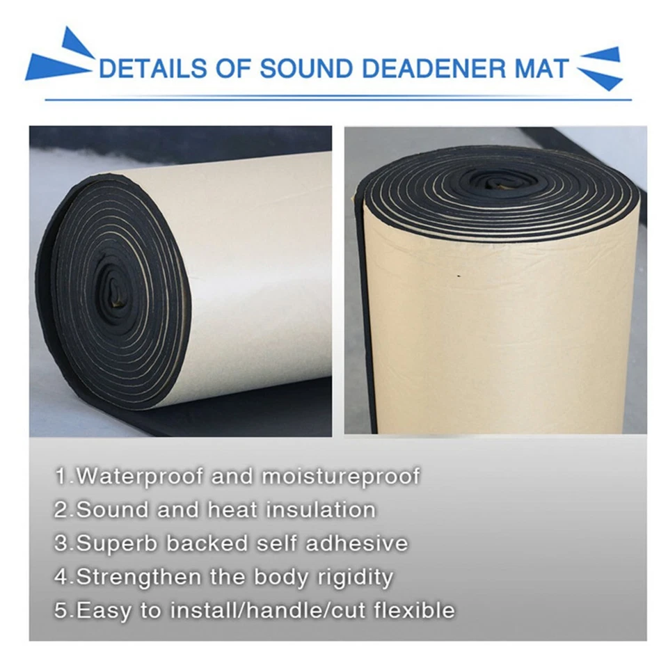 10mm Foam Heat Sound Shield Insulation Car Hood Firewall Thermal Deadener Mat - Image 3 of 4