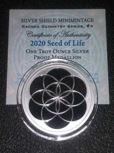 2020 1oz Seed Of Life Proof Silver Shield Sacred Geometry Low Coa