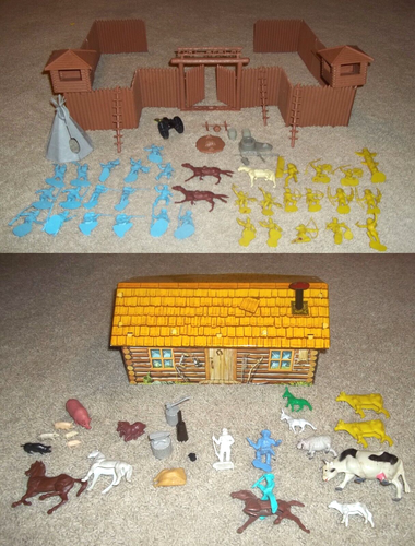 Vintage Marx Rin Tin Tin Fort Apache Cowboy and Indian Play Set | eBay