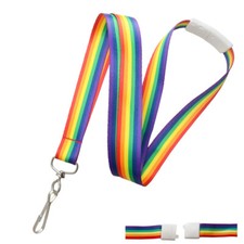 10 Rainbow Pride Breakaway Lanyards w/ Swivel Hook for ID Badge, Pass and Keys