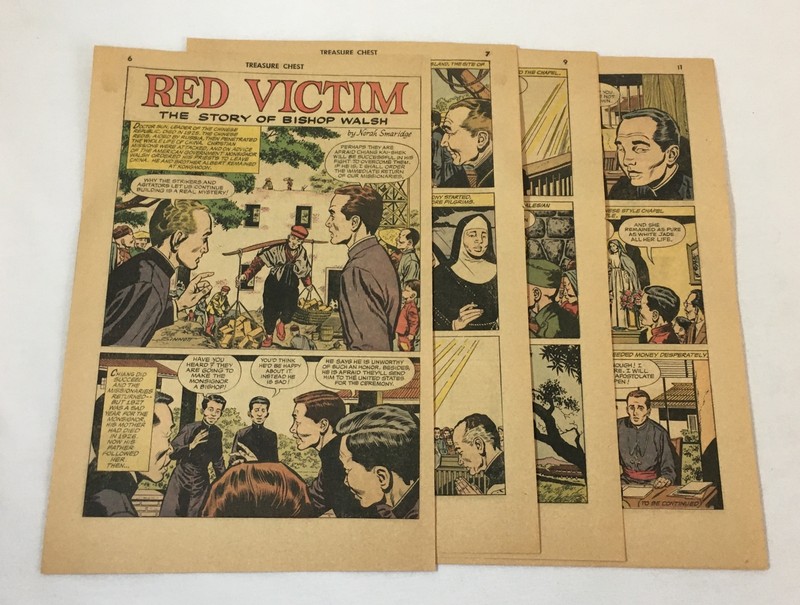 1963 six page cartoon story ~ BISHOP JAMES E WALSH Red Victim ~ 1920s years
