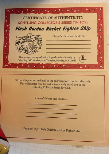 FLASH GORDON SPARKLING Tin Friction Powered ROCKET Fighter Ship 2004 ORIG BOX - Picture 3 of 4