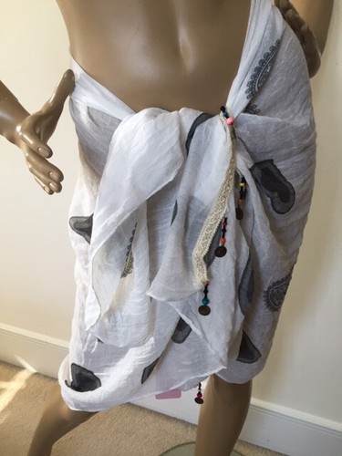 SCIARPE SARONG DA DONNA NUOVE REALIZE ITALY ESTIVE SPIAGGIA GRANDI TAGLIA UNICA - Foto 9 di 21