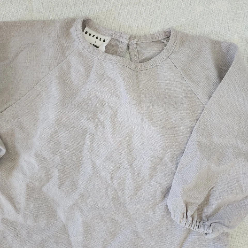 Платье детское Hux серое 12-18 месяцев лен хлопок - Изображение 4 из 4