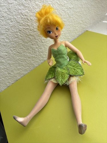 Vintage Disney Tinker Bell Doll Peter Pan Tinkerbell 10.5” Hi Slant Eyes Rare - Afbeelding 6 van 14