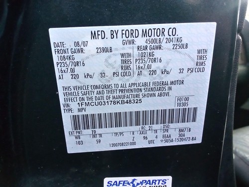 Conjunto de luz trasera izquierda FORD ESCAPE 08 09 10 11 12 - Imagen 22 de 24