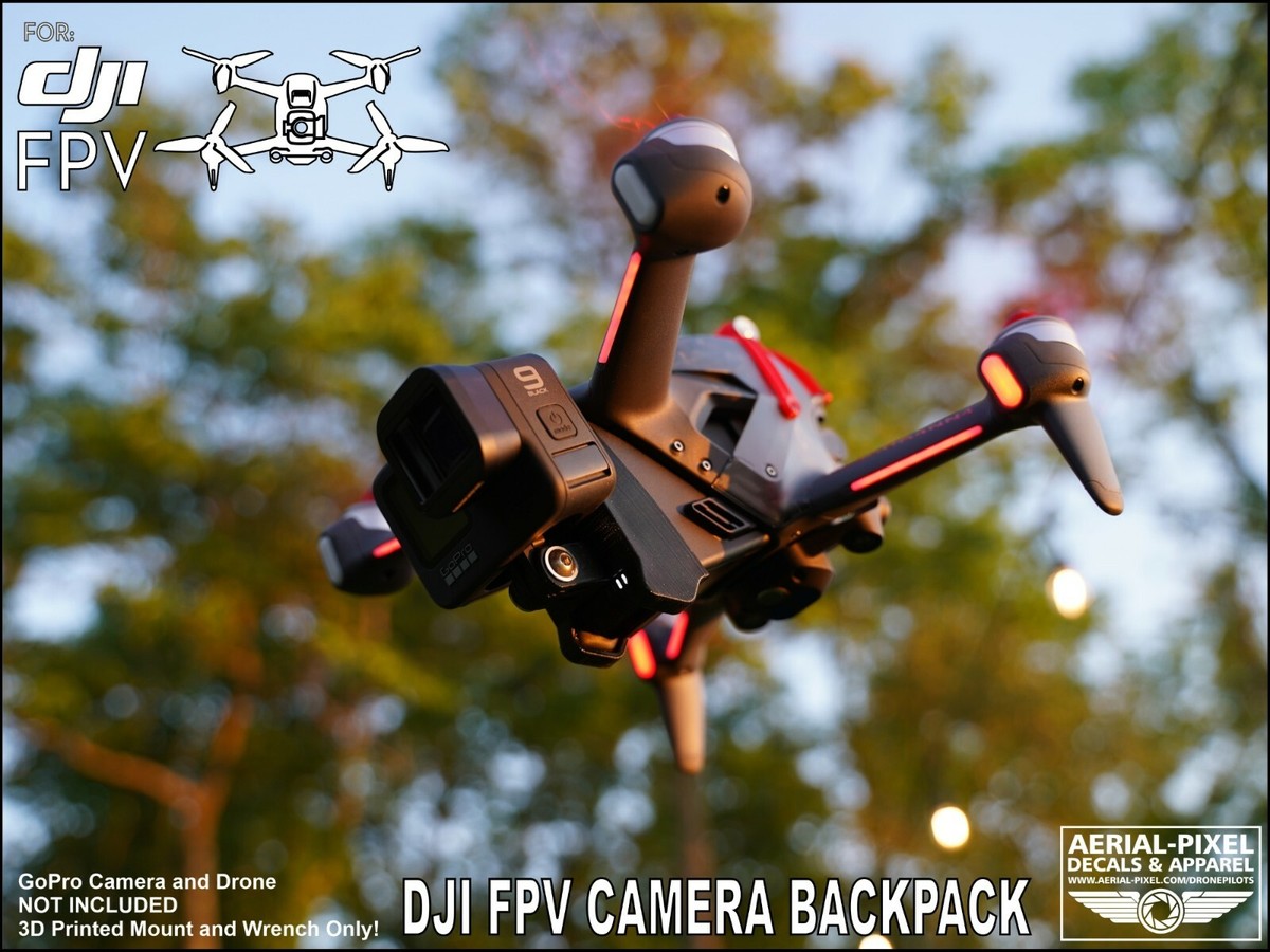 DJI FPV Camera Backpack Rear Camera GoPro Style Mount and Battery