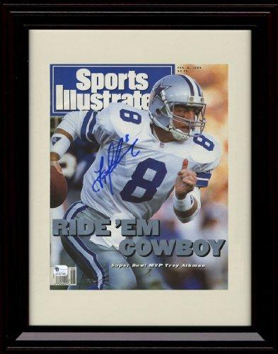 8x10 Framed Troy Aikman - Dallas Cowboys SI Autograph Promo Print - Picture 1 of 2