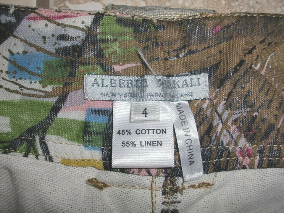 ALBERTO MAKALI~SHIMMERY GOLD~BEADS~BOTTOM SIDES ZIPPER Pants/Capri size 4~CUTE~ Foto 4 de 4