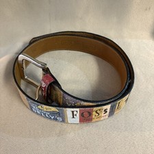FOSSIL RETRO Surfer Beach Theme Belt M 40" Leather Vtg Retro Vibes