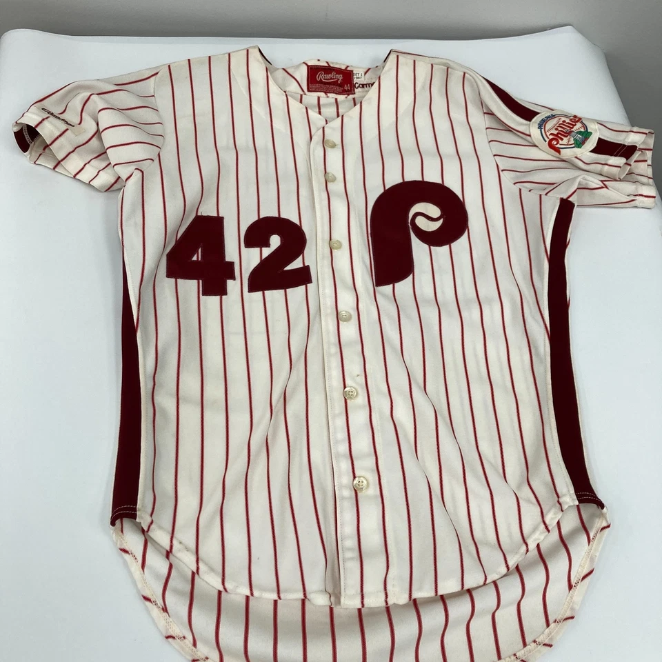 Camiseta Kevin Gross 1984 usada en el juego Philadelphia Phillies MEARS A10 The Finest Foto 2 de 4