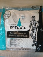 Mayo Spruce Thermal Underwear Long Sleeve Shirt Boys Size M 8-10 USA NOS
