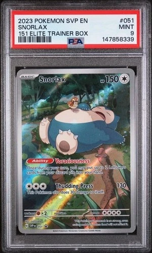 2023 POKEMON SVP EN-SV BLACK STAR PROMO 151 ELITE TRAINER BOX #051 SNORLAX PSA 9