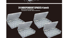 24 Grids Transparent Plastic Organizer Box With Dividers, Adjustable Compartment
