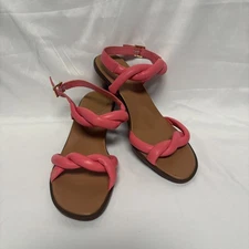 Vionic Angelica Womens 11M Kitten Heeled Sandals Shell Pink Leather puffy Straps