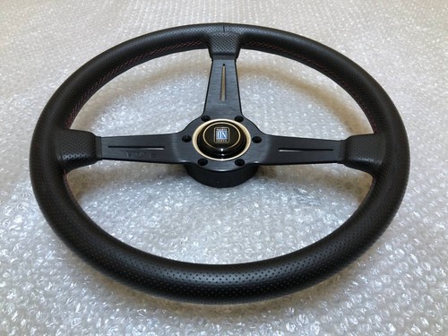 NARDI CLASSIC 360mm Cuero Perforado Negro Puntada Roja JDM Miata MX-5 JZA80 86 - Imagen 5 de 12