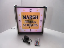 Marsh Wheeling Stogies LED light up Advertising wall clock Brand New