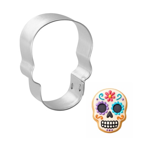 Mini Skull Cookie Cutter 1.75'' Metal Halloween - Picture 1 of 7