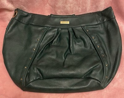 Miche  Joanne  Demi Dark Green Studded Gold Hardware Shoulder Bag Shell Purse