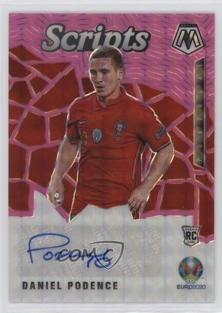 2021 Mosaic UEFA Euro 2020 Fluorescent Pink Prizm 1/2 Daniel Podence Auto 0nr3