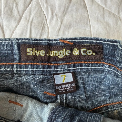 5ive Jungle & Co Boys Jeans Embroidered Graffiti Skate Street Style Y2K Sz 7 - Picture 5 of 6