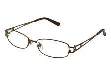 Contour Women's Rx'able Eyeglasses Frames FM11545 Brown 57-17-140 NWT 