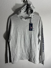 NWT Vineyard Vines Long Sleeve Blank Hoodie T-Shirt Gray Heather Men s Medium