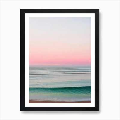 Blackpool Sands, Devon Pink Photogr Framed Wall Art Poster Canvas Print Picture