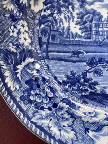 Antique Dark Blue Transfer Enoch Wood Compton Verney 8 1/2" Plate 1800's Barlbor - Picture 12 of 18